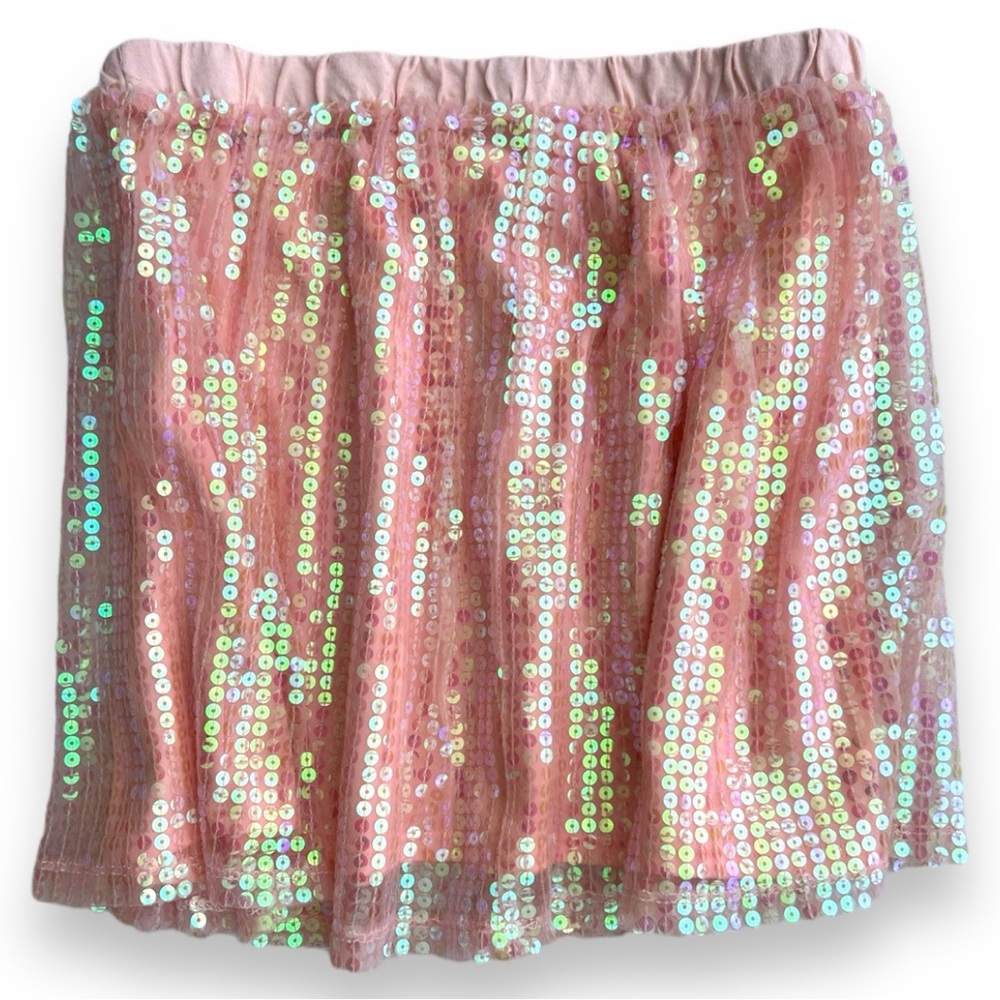 Xhilaration Peach Sequin Mini Skirt Elastic Waistband